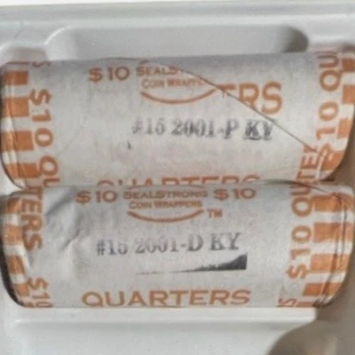 2001 P D  KENTUCKY State Quarters Lot Two Rolls US Coins Washington 25¢ - Image 1 of 4