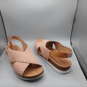 Cobb Hill Sandals May Sling Women's 10W Beige Pink Rose Nubuck A113 - Picture 1 of 11
