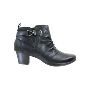 Stivaletti da donna Earth Calgary Halifax in pelle nera con zip laterale taglia 11M - Foto 1 di 10
