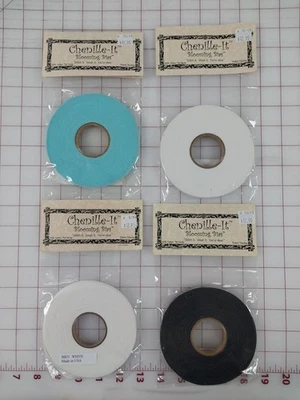 4 cintas sesgadas Chenille-It Blooming nuevos paquetes 25 yardas EA negro + 2 blanco + azul Foto 1 de 3