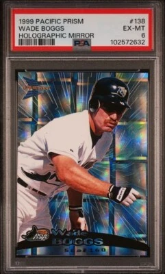 Espejo holográfico Pacific Prism Wade Boggs Devil Rays 1999 56/160 PSA 6 POP 1 Foto 1 de 2