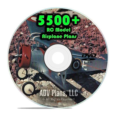 ADV PLANS, LLC 5,500 RC Model Airplane Plans, Gliders, Jetex Control Line Templates DVD G51