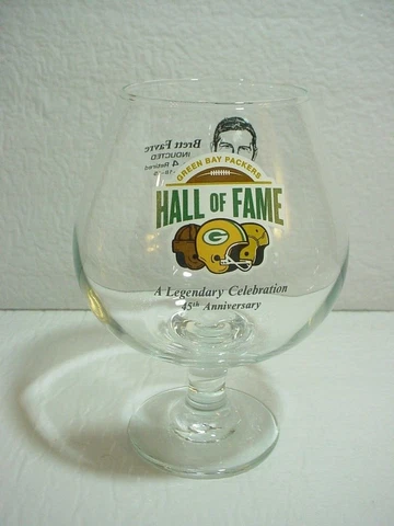 Green Bay Packer 2015 Hall of Fame Banquet Glass BRETT FAVRE Lambeau Field Cover