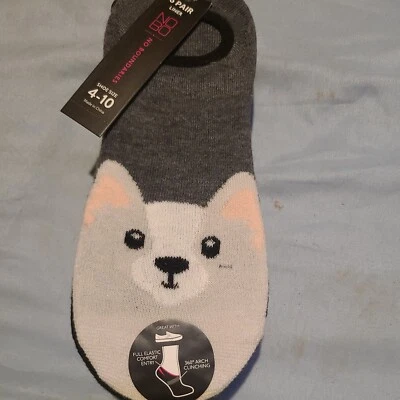 Meias femininas novas com etiquetas forro sem limites 6 pares (cão) tamanho 4-10 aparência Corgi - Imagem 1 de 4