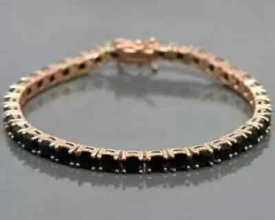 10CT Round Cut Lab Created Diam Women's Tennis Bracelet 14K Rose Gold Plated 7" - Image 1 of 4