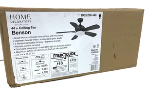 Home Decorators Benson 44 in. LED Espresso Bronze Ceiling Fan New (OPEN) - Picture 1 of 3
