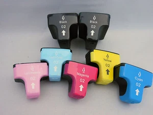 7 Stück HP02 Tintenstrahlpatrone für HP Photosmart C8250 C8180 C7280 C6180 D7460 D7260 - Bild 1 von 2