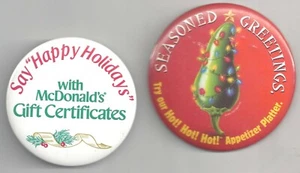 TGIF & McDonald's 2 Different Holiday Advert. Pins! Seasoned Greetings - Picture 1 of 2