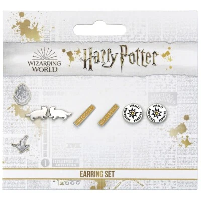 Harry Potter Set 3 Paia Orecchini A Lobo Tassorosso Hufflepuff Ufficiali HP - Immagine 1 di 4