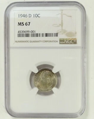 1946-D 10C MS67 ROOSEVELT DIME - Image 1 of 4