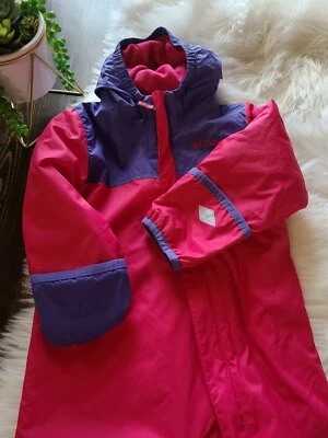 Traje de nieve de esquí vintage Columbia años 90 aislado rosa púrpura INTERCHAGE 12-18M de 2 piezas Foto 1 de 4