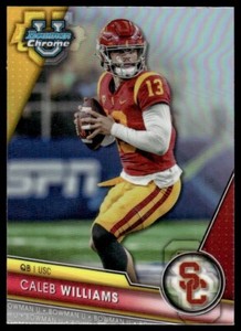 Caleb Williams 2023 Bowman University Chrome Refractor #1 USC Trojans