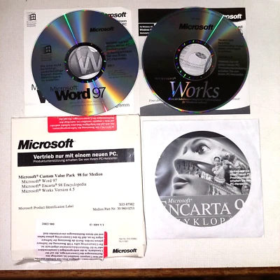 Microsoft Word 97, Works 4,5, Encarta 98: Custom Value Pack + Key - Bild 1 von 2