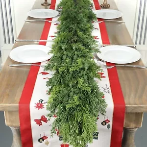 6 Ft Real Touch Christmas Garland,Thick and Lush,Soft Bendable, Lifelike Green - Picture 1 of 7