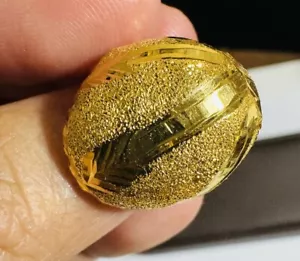 21K 875 Yellow Real Fine Saudi Dubai UAE Gold Dome Ring Fits 6/6.5” 3.1g - Picture 1 of 24