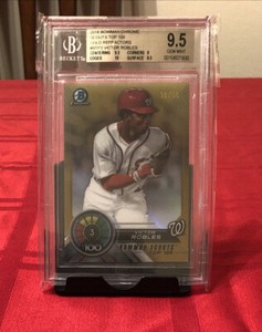 2018-19 Bowman Chrome Scouts Top 100 Gold Refractors VICTOR ROBLES 38/50 BGS 9.5
