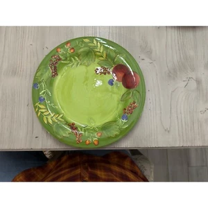 Gates Ware by Laurie Gates Dinner or Small Serving Plate Fruit Leaf Pattern - Picture 1 of 5