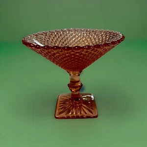 Vintage Anchor Hocking Depression Glass Miss America Pink Candy Pedestal Compote - Picture 1 of 4