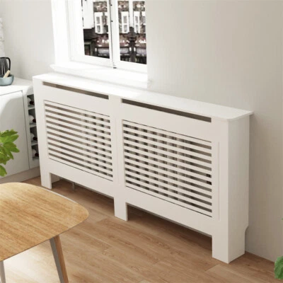 UNHO 101 cm Cubierta de calefacción alta MDF Revestimiento de radiador Revestimiento de calefacción Blanco