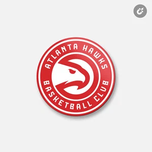 Atlanta Hawks NBA | 4"" X 4"" Imán decorativo redondo - Imagen 1 de 2