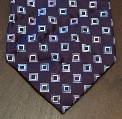 Claiborne Purple Hand Made 100% Imported Silk Men’s Neck Tie Made In China - Image 1 of 4
