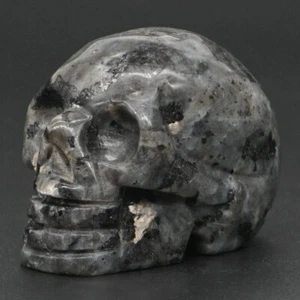 2" Human Skull Natural Gem Larvikite Labradorite Carved Figurine Reiki Healing - Imagen 1 de 6