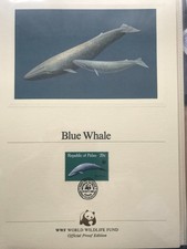 Palau 1983 Einzelmarke Blue Whale Proof Edition WWF Wale