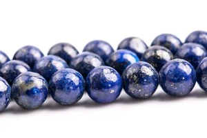 Cuentas sueltas de piedras preciosas redondas de 6-7 mm de lapislázuli azul profundo grado A+ pepita - Imagen 1 de 4