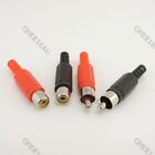 Red black Plastic audio video RCA male female jack socket adapter connector 25H