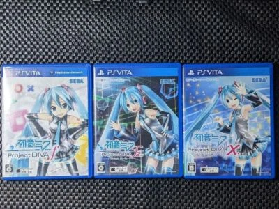 PS Vita Hatsune Miku Project Diva X ＆f ＆ F 2nd set of 3 Japanese Games - Image 1 of 2