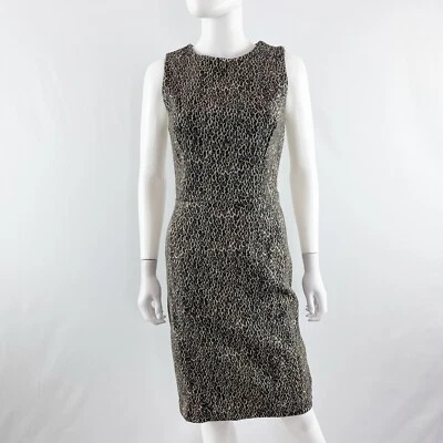 Three Dots Sleeveless Leopard Print Dress Size S Stretchy Sheath Business Casual - Image 1 of 4