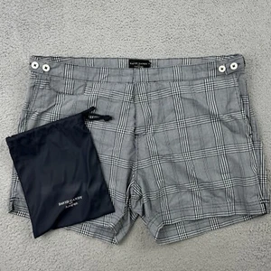 David Gandy Swim Shorts Men's W40” Grey and Navy Adjustable Check Autograph M&S - Picture 1 of 10
