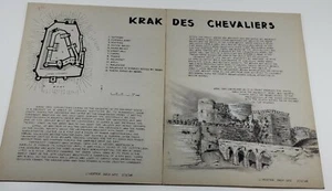 1960er ARCHITEKTURKUNSTWERK ALLE HANDGEZEICHNET KRAK DES CHEVALIERS - Bild 1 von 6
