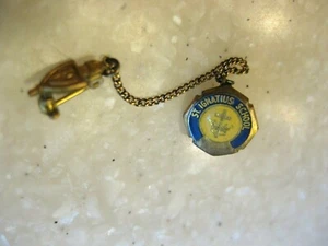Vintage Gold Filled Saint Ignatius School Pin w/ Cross & Crown 1947 / FREE SHIP - Picture 1 of 7