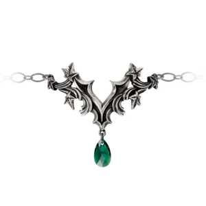 Alchemy Gothic Churchyard Bracelet Chain Bracelet Ivy Green Crystal Occult Witch - Picture 1 of 6