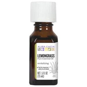 Aura Cacia Revitalizing Lemongrass Pure Essential Oils Natural 0.5 fl oz 6 Pack - Picture 1 of 6
