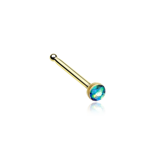 Sexy anillo de hueso nariz brillante ópalo dorado negro rosa púrpura blanco verde azulado 20 g 7 mm Foto 1 de 1