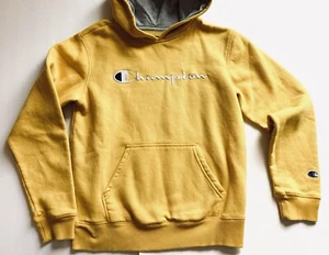 CHAMPION Girl’s Bright Yellow Pull On Hoodie Sweatshirt, Girls L, Womens S - Picture 1 of 9