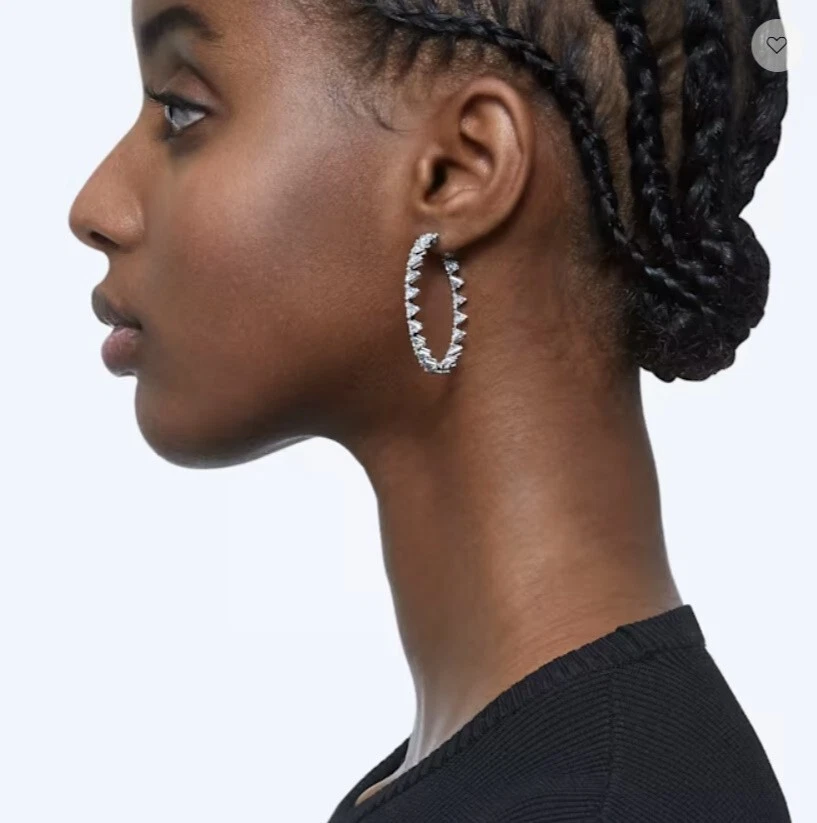 Swarovski 5602230 Ortyx earrings jewelry hoops hoop white gold crystal new - Image 1 of 4