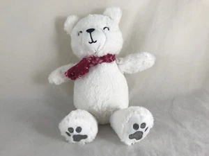 Animal Adventure weißer Teddybär roter Schal Plüschtier Kuscheltier 7 Zoll - Bild 1 von 3