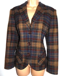 Chaqueta de Campo Peter Hahn Vintage Tweed Mezcla de Lana Cuadros, Otoño Invierno Reino Unido 12 (a - Imagen 1 de 18