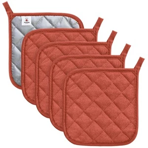 5 Pack Pot Holders for Kitchen Pot Holders Sets Oven Hot Pads Terry Cloth Pot... - Picture 1 of 6