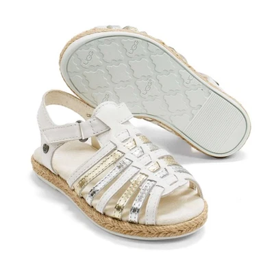 Sandalia elegante de cuero blanco UGG Gretel para bebé niña, EE. UU. 6 niño pequeño Foto 1 de 4