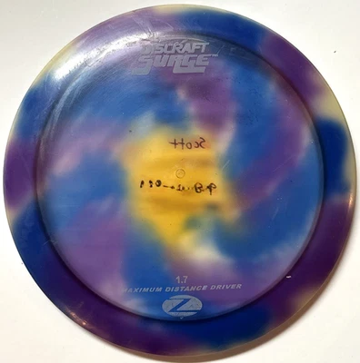 Discraft Z Surge SS PFN Disc Golf Driver: Purple I Dye 172g No Tooling Old Used - Image 1 of 4