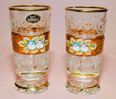 2 handbemalte Sherrygläser von Bohemia – im Originalkarton - Bild 1 von 4