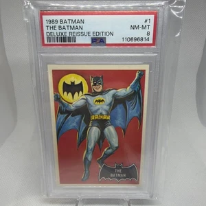 1989 Topps Batman Deluxe Reissue Edition #1 - The Batman PSA 8 NM-MT - Picture 1 of 2