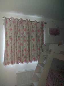 Girls Balerina Lined Eyelet Curtains - Dunelm - Picture 1 of 7