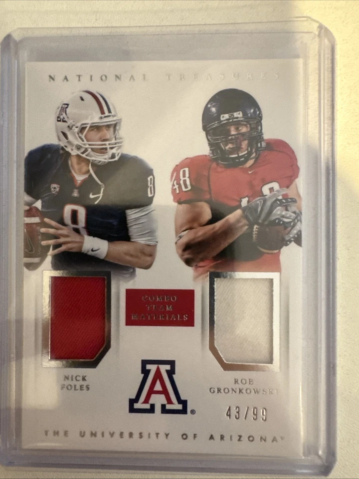2015 National Treasures Combo Team Materials Rob Gronkowski Nick Foles  /99  - Image 1 of 2