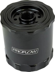 Proflow Reusable Oil Filter Spin-On 30 Micron 3/4"-16 & 13/16"-16 Billet Black - Picture 1 of 2