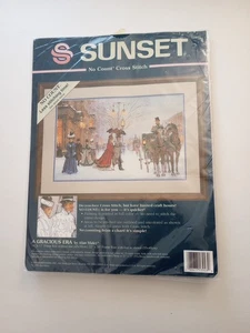 New Dimensions Sunset No Count Cross Stitch Kit 13923 Gracious Era City Scene - Picture 1 of 12